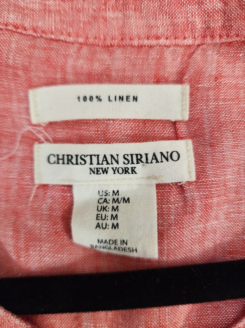 Christian Siriano 100% Linen Sleeveless Button Front Top in Coral - Picture 3 of 4